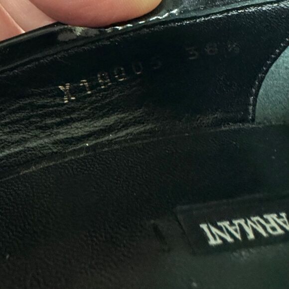 Giorgio Armani Black Block Heel Patent Leather Mules Size 8/38.5 NWOB - Picture 7 of 8